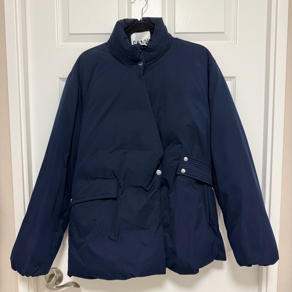 Ganni Midnight Blue Puffer Coat